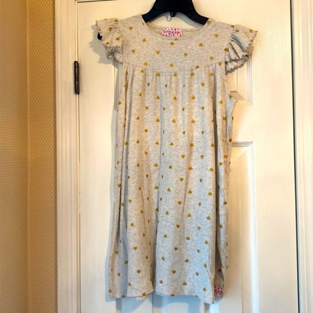 Ruffle girl cotton dress with flutter sleeves size 16/18 NWOT